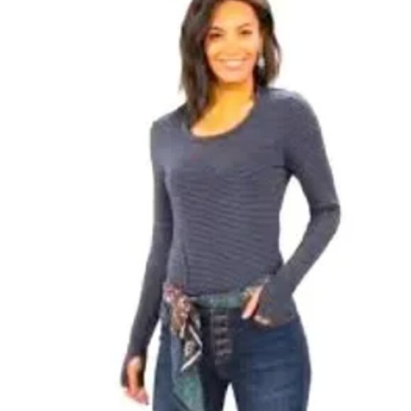 Cabi 3808 Striped Wonder Tee Top Shirt Size Medium - Picture 1 of 1